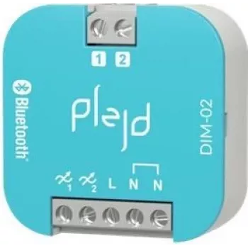 PLEJD DIM-02 2-Channel Wireless Dimmer, 2x100VA, Bluetooth Mesh, DIN Rail
