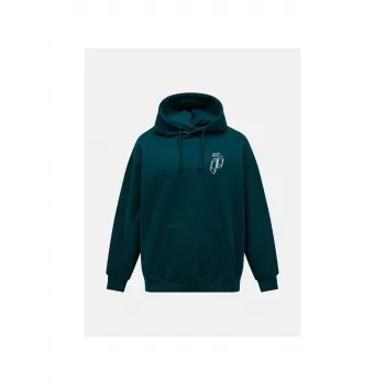PEAK PERFORMANCE Men's Terry Graphic Hoodie - Green - Size M