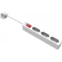 VALUE 3-Way Europlug Power Strip with Switch, 1.5 m Cable, White