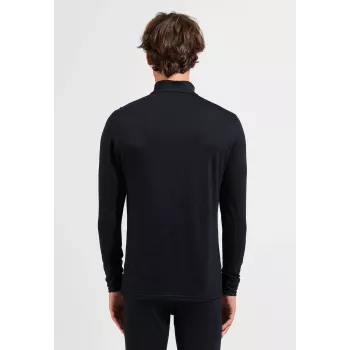 ODLO Merino 200 BL Top Turtle Neck LS Half Zip Thermal Base Layer - Black - Size S