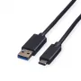 ROLINE USB 3.2 Gen 1 Cable A to C, 1 m, Black