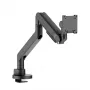 ROLINE Heavy-Duty LCD Arm Desk Mount for Single Monitor up to 43 inch with Gas Spring Height Adjustment, Clamp & Grommet, VESA 75x75/100x100, Black