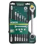BAHCO ST08007ASJ 8-Piece Double Ratchet Combination Wrench Set, 8-19 mm, 72-Tooth, Chrome Vanadium, with Roll-Up Pouch