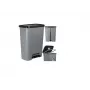 Curver Deco Bin 50L Pedal Waste Bin, Dark Grey Body with Black Lid & Pedal