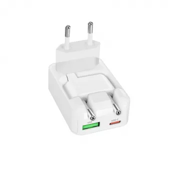 SBS TETRGANUSBTCFOLD20W 20W GaN USB-C Foldable Wall Charger White