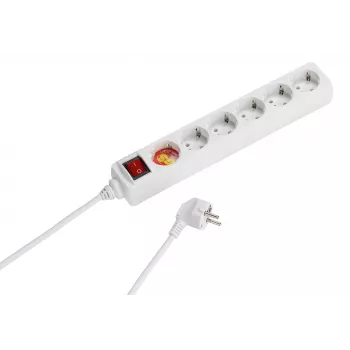 Vivanco Extension Cord 6 Sockets 1.4 m with Switch, white (VVELSTR6SCHSWWP)