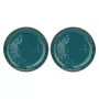 ROSE&TULIPANI Concerto Ottanio Set of 2 Round Porcelain Serving Platters, 32 cm, Blue-Green, Dishwasher & Microwave Safe
