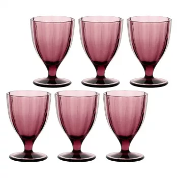 ROSE&TULIPANI Set of 6 Amami Glasses - Purple, 300 ml