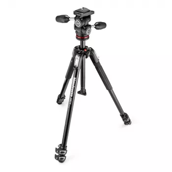 Manfrotto MK190X3-3W1 Aluminium 3-Section Tripod with 3-Way Pan/Tilt Head