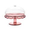 Guzzini Vanity Cake Stand with Dome, Mauve, 30 cm