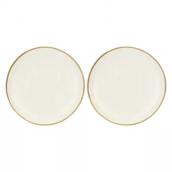 ROSE&TULIPANI Set of 2 Concerto Avorio Round Platters - Ivory, 32 cm