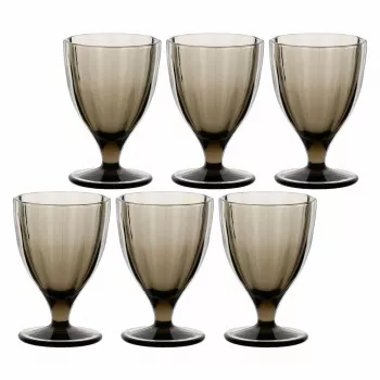 ROSE&TULIPANI Set of 6 Amami Glasses - Grey, 300 ml
