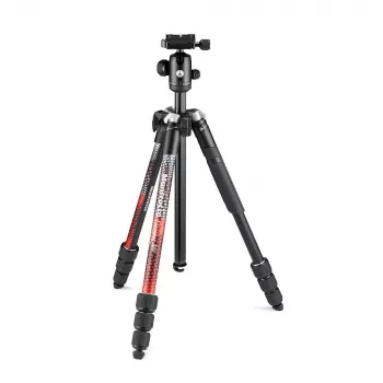 Manfrotto Element MII 4-Section Aluminum Travel Tripod with Ball Head, Red (MKELMII4RD-BH)