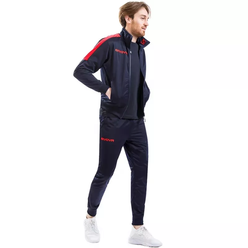 Givova Tuta Revolution Tracksuit Set Navy Blue/Red L