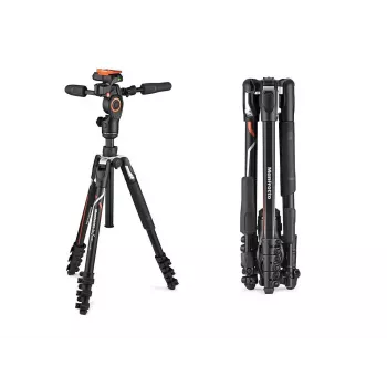 Manfrotto Befree 3-Way Live Aluminium Tripod with Fluid Head, Black