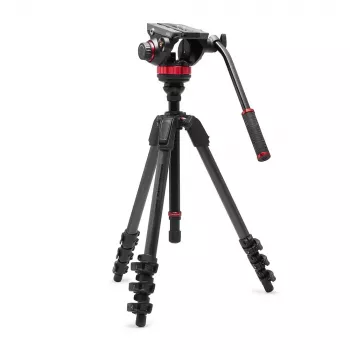 Manfrotto 055 Carbon Fiber Video Tripod System with 502AH Fluid Head