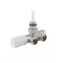 Giacomini V81112Q Thermostatic Radiator Valve Body 1/2 inch x 3/4 inch Eurokonus Angle Pattern Nickel-Plated Brass