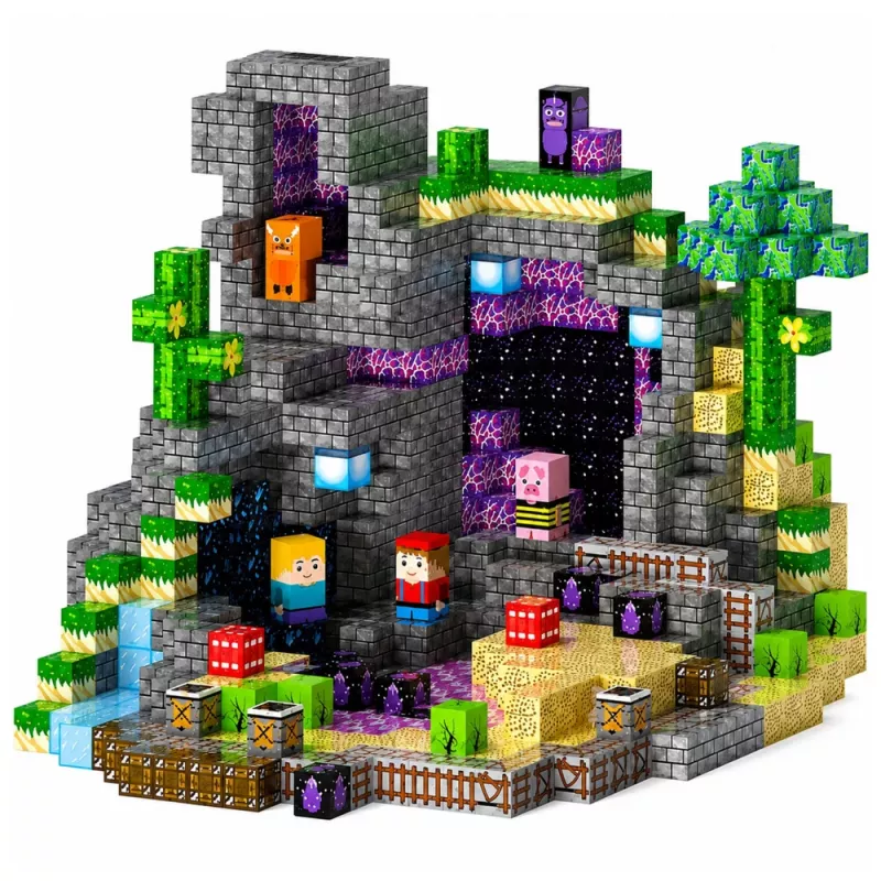 LEAN TOYS Magnetic Blocks Pixels Cubes Square World 100 pcs