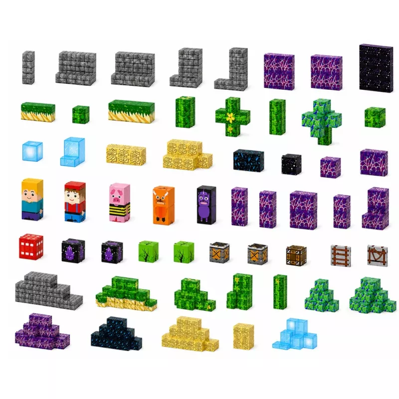 LEAN TOYS Magnetic Blocks Pixels Cubes Square World 100 pcs