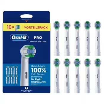 Oral-B Pro Precision Clean Replacement Brush Heads, 10 Pack, Medium Bristles, CleanMaximiser Technology, Compatible with All Oral-B Rechargeable Handles Except Pulsonic & iO