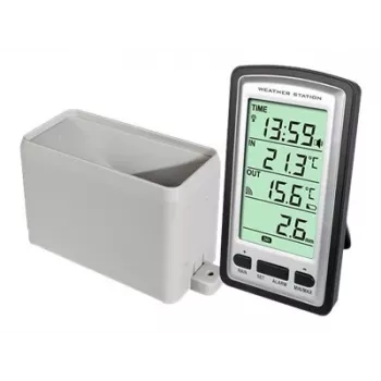 Alecto WS-1200 Wireless Weather Station with Outdoor Sensor, Black/Grey