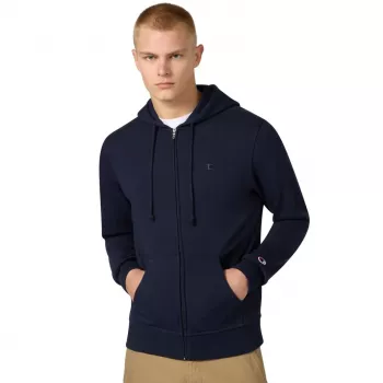 Champion Full Zip Hoodie Sweatshirt Men's Navy BS501 Size M