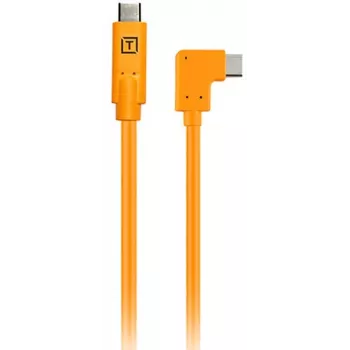 Tether Tools TetherPro USB-C to USB-C Right Angle Cable, 50 cm, Orange (CUCRTC1-ORG)