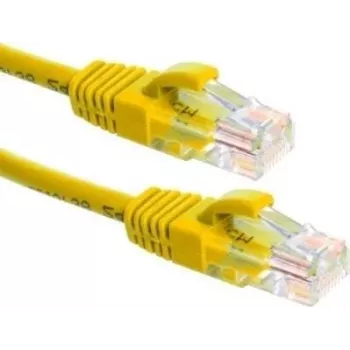 DSIT UTP Cat6a Installation Cable 0.25m Yellow 100% Copper Solid 23 AWG U/UTP PVC Jacket 10Gbps 500MHz