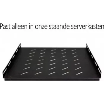 DSIT Heavy-Duty Fixed Rack Shelf for 800 mm Deep Server Cabinets, 1U, 100 kg Load Capacity, Vented Steel, Black (DS-SFH80)