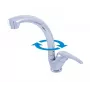 Selenga Eco Single-Lever Kitchen Sink Mixer with Swivel High Arc Spout, Polished Chrome, DSEE006.5/3