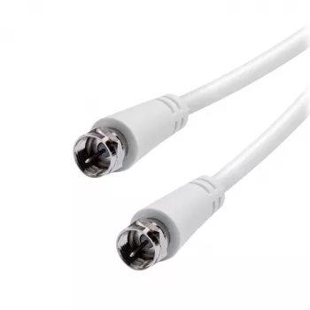Vivanco VVSAT100MMW 10m White Coaxial Satellite Antenna Cable F-Connector to F-Connector RG6 75 Ohm Double Shielded