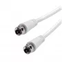 Vivanco VVSAT100MMW 10m White Coaxial Satellite Antenna Cable F-Connector to F-Connector RG6 75 Ohm Double Shielded