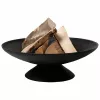 Fire Bowl L Cast Iron Outdoor Fire Pit, 60 cm Round, Wood & Charcoal Burning, Black