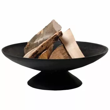 Fire Bowl L Cast Iron Outdoor Fire Pit, 60 cm Round, Wood & Charcoal Burning, Black