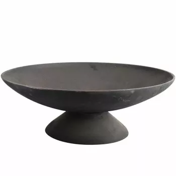 Fire Bowl L Cast Iron Outdoor Fire Pit, 60 cm Round, Wood & Charcoal Burning, Black