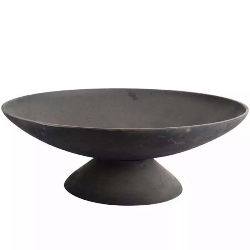 Fire Bowl L Cast Iron Outdoor Fire Pit, 60 cm Round, Wood & Charcoal Burning, Black