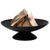 Fire Bowl L Cast Iron Outdoor Fire Pit, 60 cm Round, Wood & Charcoal Burning, Black