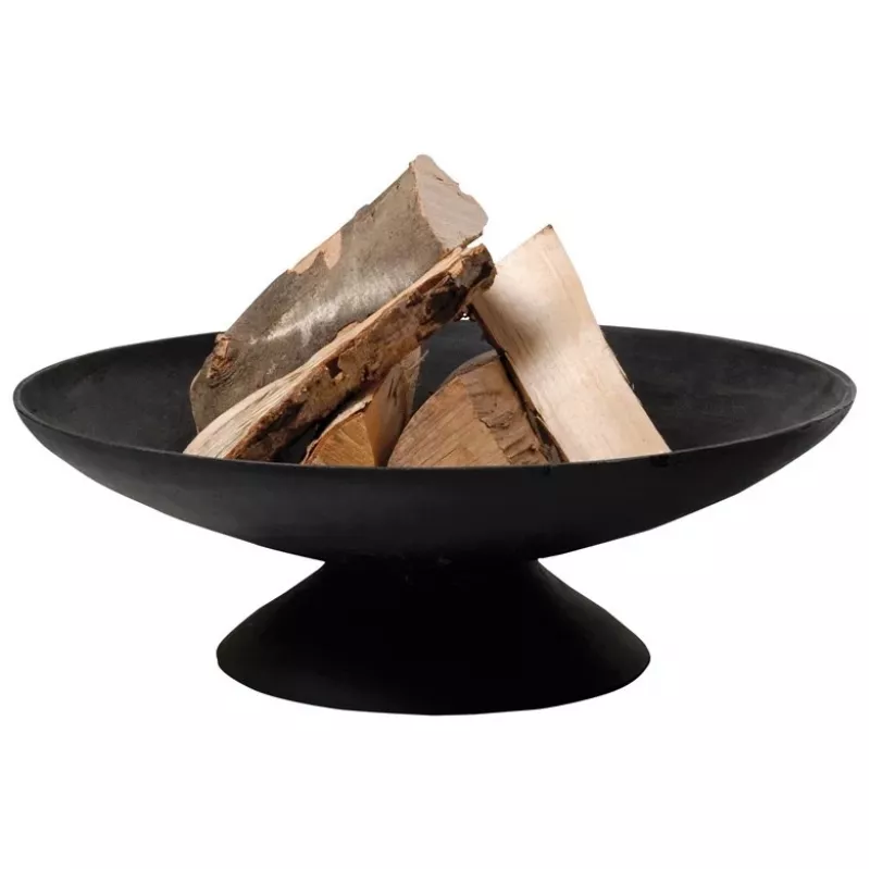 Fire Bowl L Cast Iron Outdoor Fire Pit, 60 cm Round, Wood & Charcoal Burning, Black