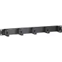 DSIT DS-1904 19 inch 1U Rack Cable Management Panel with 5 Metal Hooks, Black