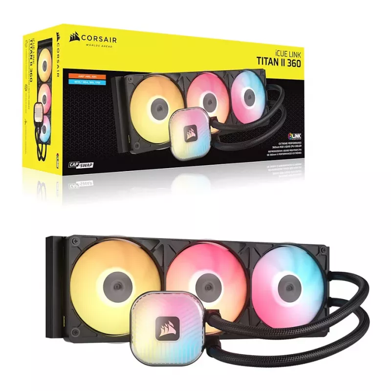 CORSAIR iCUE LINK TITAN II 360 RX RGB Black Liquid CPU Cooler