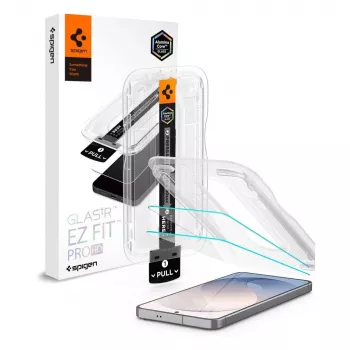 Spigen Glas.tR EZ Fit Pro AC 2-Pack Tempered Glass Screen Protector for Samsung Galaxy S26 FE - Clear, 9H Hardness, Auto-Alignment Tray