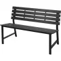 Steel Garden Bench 115x55x85 cm Black Powder-Coated Outdoor Bench with Backrest and Armrests, 2-Seater, 240 kg Capacity