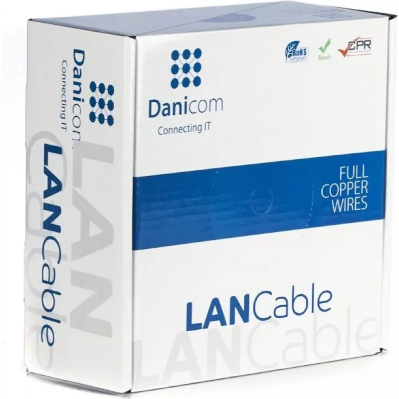 DSIT DANICOM CAT6A UTP 50m Outdoor Solid Conductor PE Cable (Fca) - Black