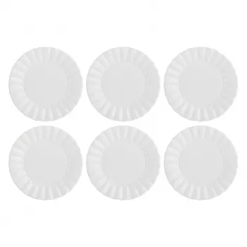 LA PORCELLANA BIANCA Set of 6 Ducale Salad Plates - White, 20 cm