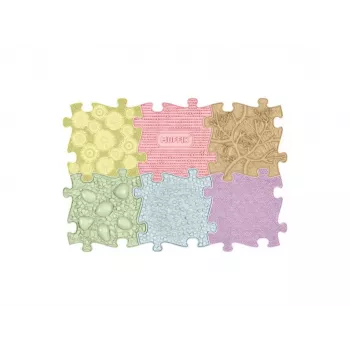 MUFFIK Orthopedic Sensory Mat Set 6-in-1 Baby Pastel – 6 Puzzle Tiles
