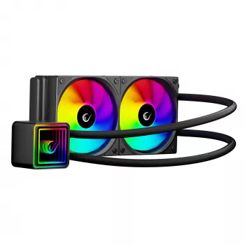 Rampage INFINITE V240 ARGB 240mm Liquid CPU Cooler with Temperature Display, Black