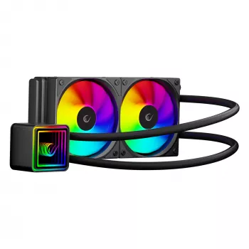 Rampage INFINITE V240 ARGB 240mm Liquid CPU Cooler with Temperature Display, Black