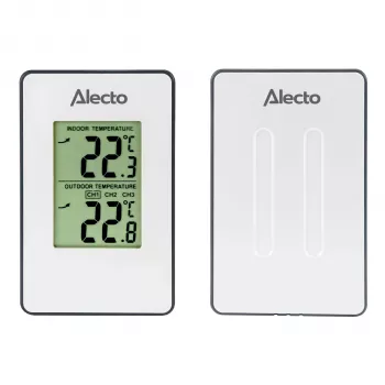 ALECTO WS-1050 Wireless Weather Station with Outdoor Sensor, White