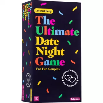 Just Play Let's Get Deep - The Ultimate Date Night Game, 400 Conversation Cards for Couples, 3 Levels: Ice Breaker, Deep, Deeper, 2+ Players, Ages 17+