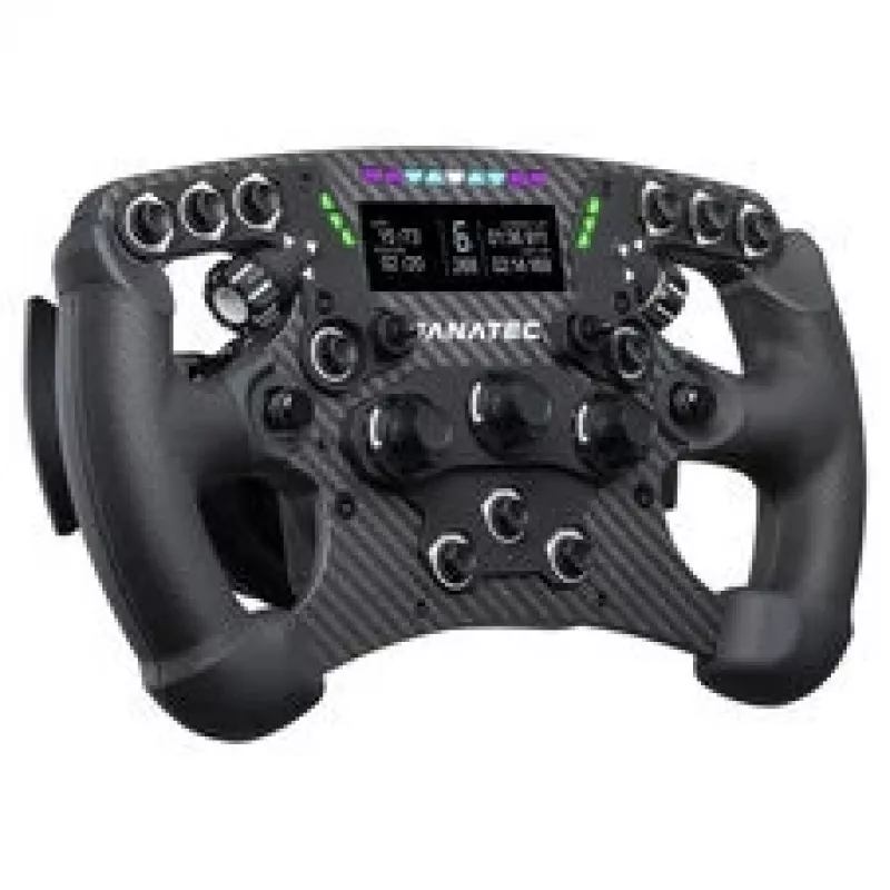 Fanatec ClubSport Formula V3 Steering Wheel, 290mm, 2.7 inch OLED Display, RGB RevLEDs, Magnetic Paddle Shifters, Carbon Fiber, Alcantara, Black